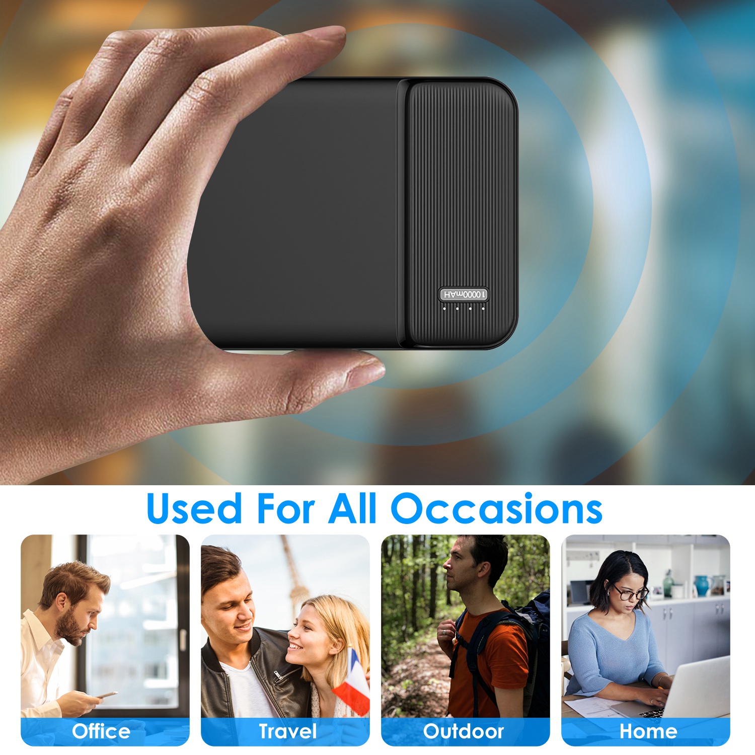 1Pc 30000mAh 20000mAh 1W MAh Fast Charging Power Bank With 1 USB Cable Fit For IOS Phone 15 14 13 And More