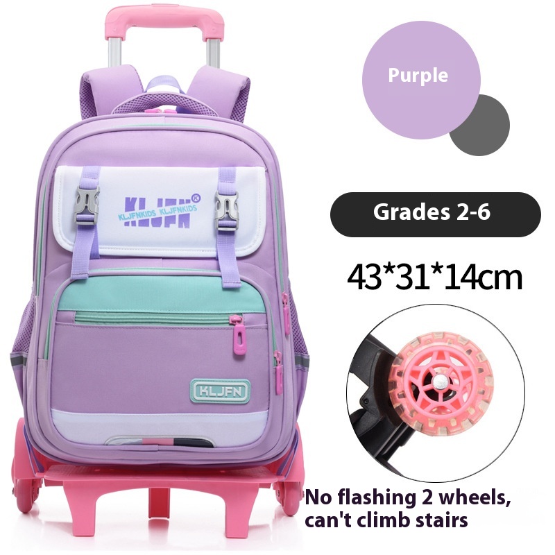 Children's Trolley Lightweight Shoulder Pad Wear-resistant Large Capacity Spine Protection Backpack Waterproof