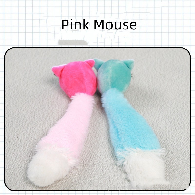 Colorful Long Tail Plush Mouse Nibbling