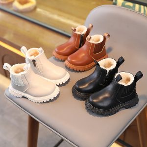 Winter Fleece-lined Children's Fashion British Booties