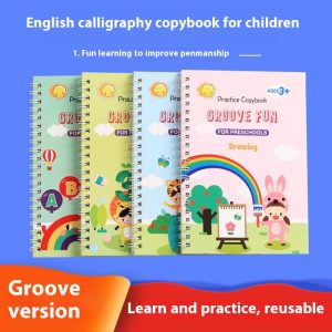 Groove Magic Copybook New Full English Version Training Children Immature Curriculum Transition Calligraphy Practice Board