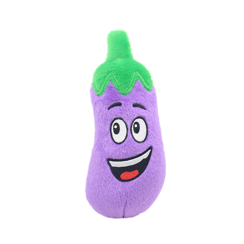 Pet Plush Sound Toy Fruit Vegetable Dog Cat Educational Toy
