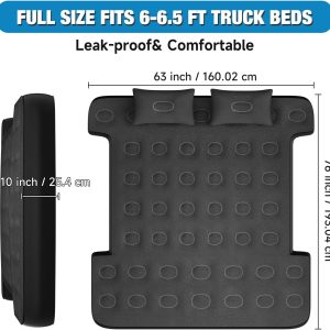 Truck Bed Air Mattress Inflatable Air Mattress For 6.0-6.5ft Short Truck Pickup Air Mattress For Camping Outdoor Bed Mattress For Travel Quick Inflation Mattress With Carry Bag