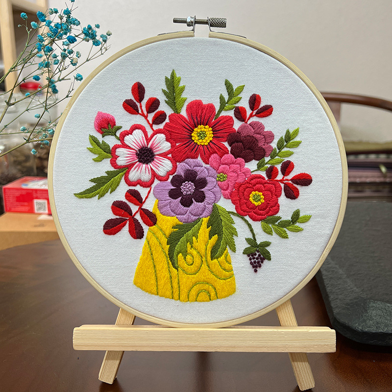 Handmade Diy Hanging Painting Three-dimensional Flower Sewing Kit