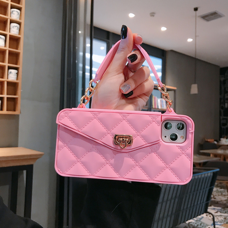 Compatible with Apple , Chain Diagonal Silicone Coin Purse Phone Case