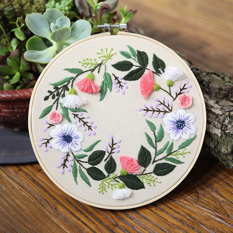 Handmade Diy Hanging Painting Three-dimensional Flower Sewing Kit