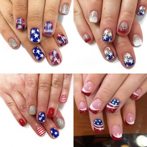 Wear Nail Finished American Five-pointed Star Independence Day Combination