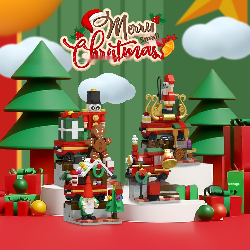 24 Grid Christmas Scene Building Blocks Blind Box Compatible
