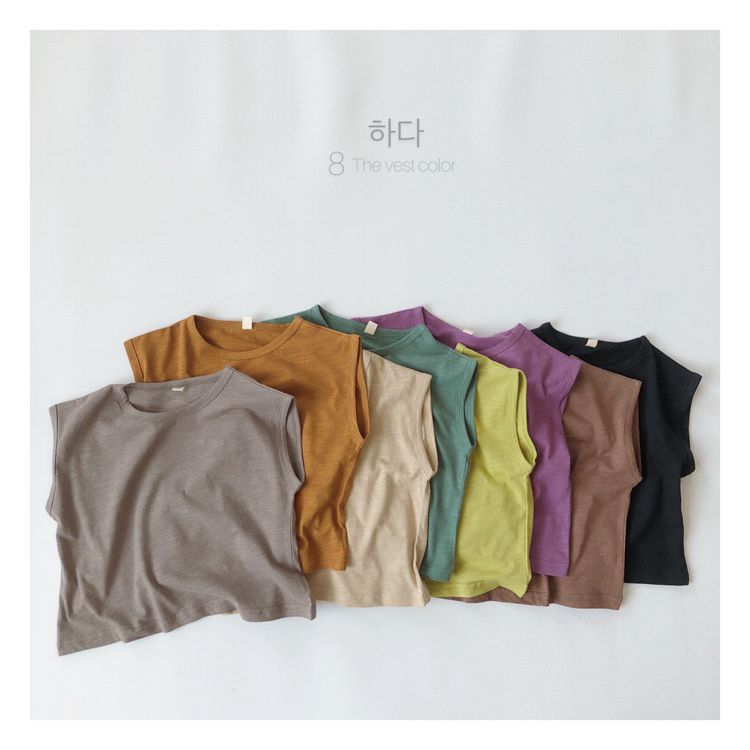 Children's Vest Slub Cotton Sleeveless Soft Glutinous Cotton