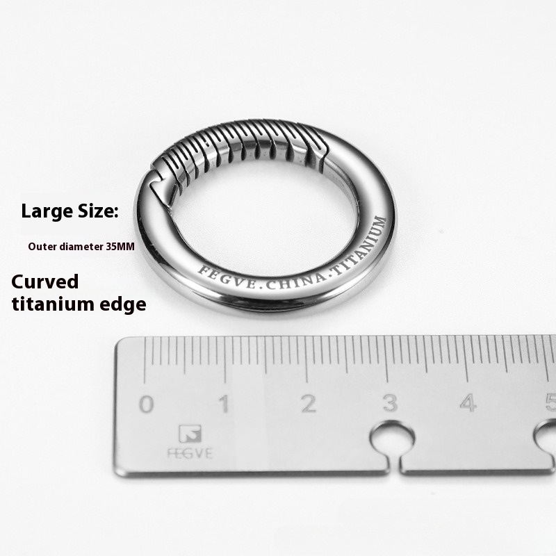 Titanium Alloy Waist Hanging Curved Surface Car Key Ring