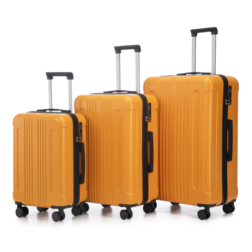 20 24 28 3 Pcs Set In ABS Spinner Wheel Luggage, Carry On Suitcase, Matching Color, TSA Combination Lock