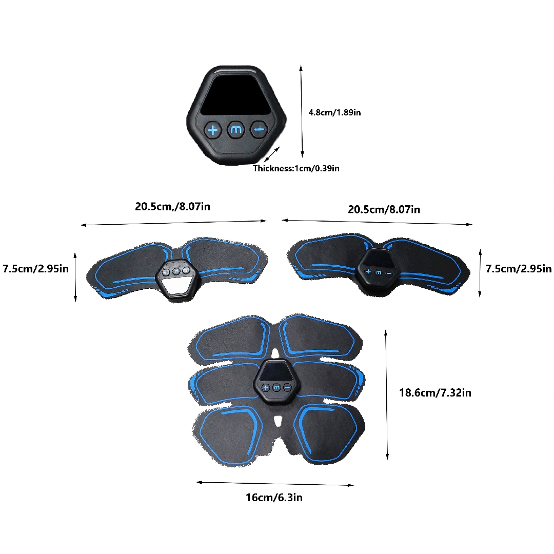 ABS Stimulator, Ab Trainer, EMS Muscle Stimulator LCD Screen Muscle Stimulator USB Rechargeable Por