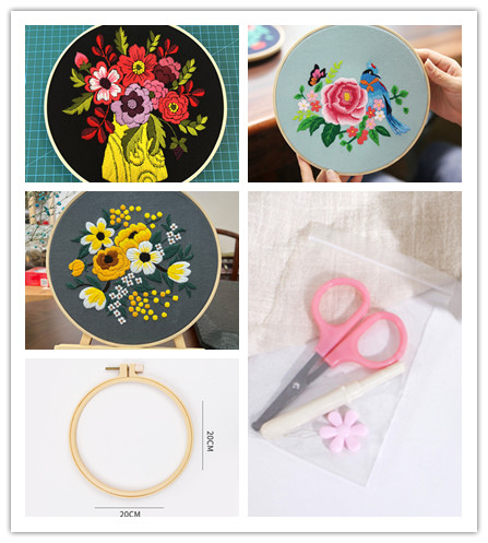 Handmade Diy Hanging Painting Three-dimensional Flower Sewing Kit