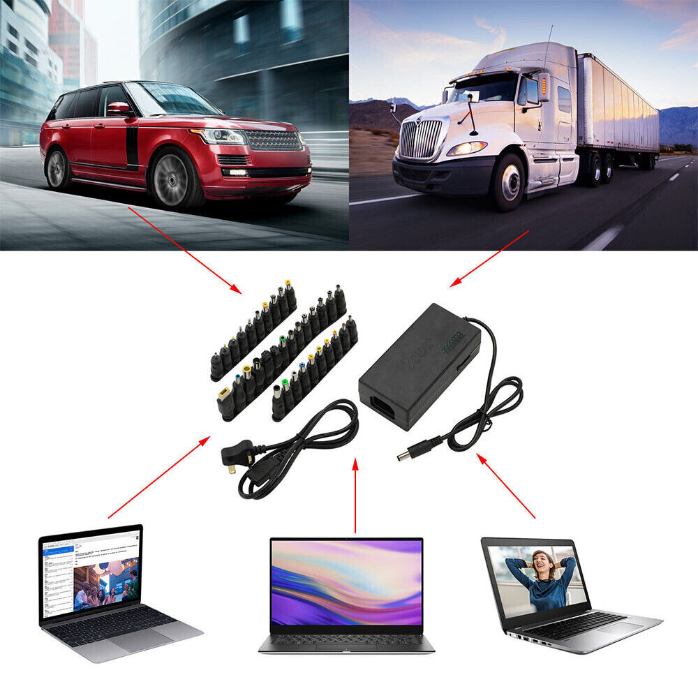 96W 34 Sizes Heads Adapter Universal AC DC Power Supply Charger Multi Laptop PC