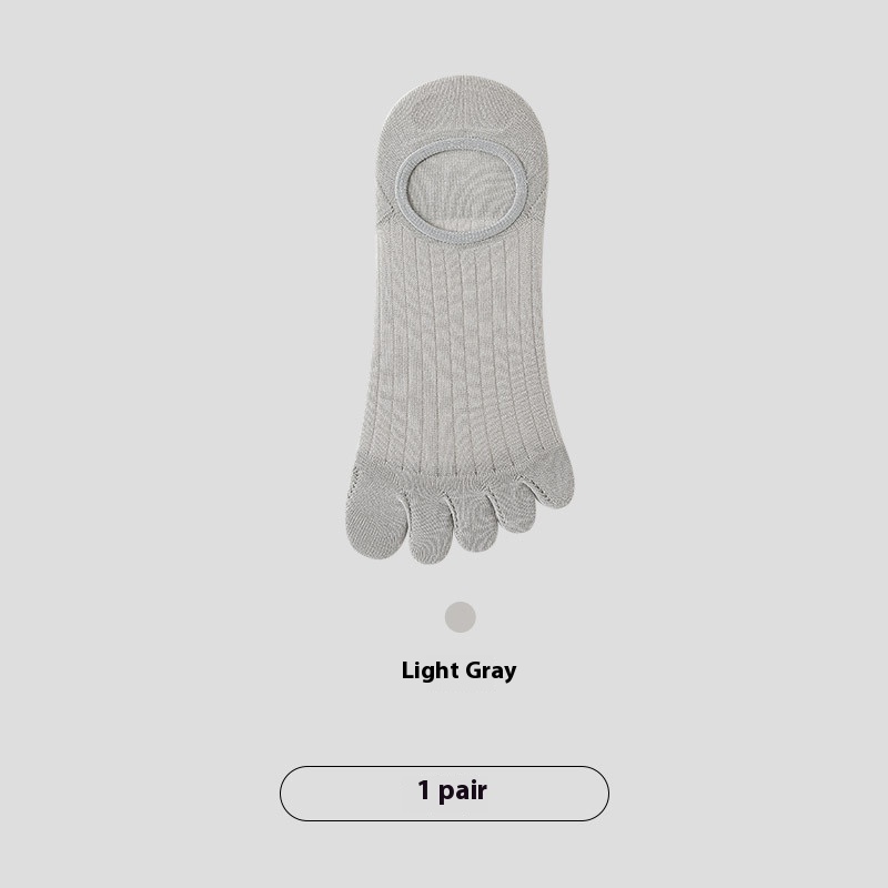 Five-finger Men's Summer Cotton Boneless Antibacterial Invisible Socks