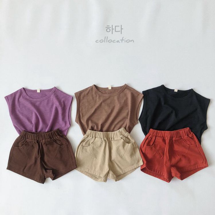 Children's Vest Slub Cotton Sleeveless Soft Glutinous Cotton