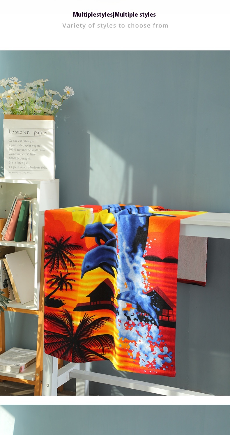 Printed Towel Seaside Vacation Beach Bath Towel