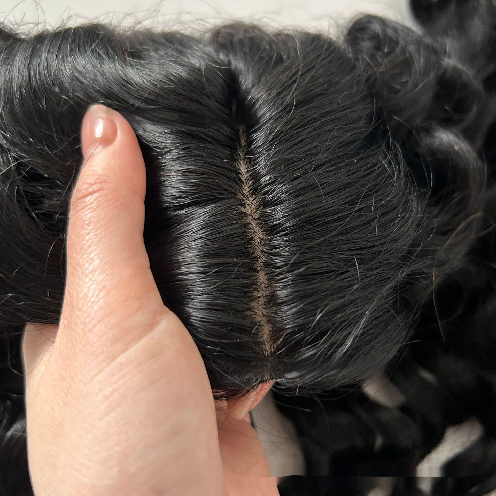 Large Hole Fishnet Artificial Scalp Seamless Hair Piece Wig