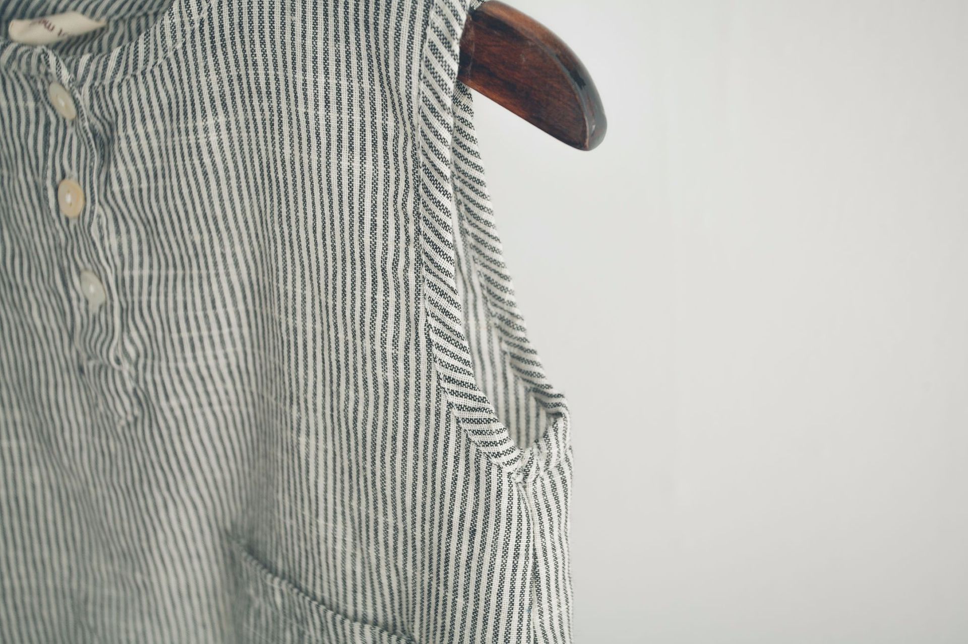 Korean Style Summer Children's Cotton And Linen Sleeveless Back Slit Vertical Stripe Vest