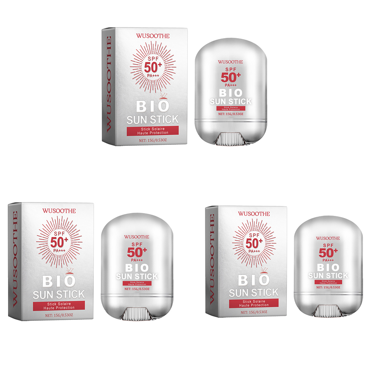 WUSOOTHE Bio Sun Stick 15g - Advanced Protection With Peptide Complex, Collagen And Hyaluronic Acid SPF50,PortableStrong UVProtection Sunscreen Stick