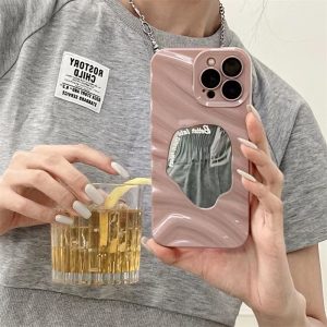 Wave Pattern Geometric Mirror Phone Case