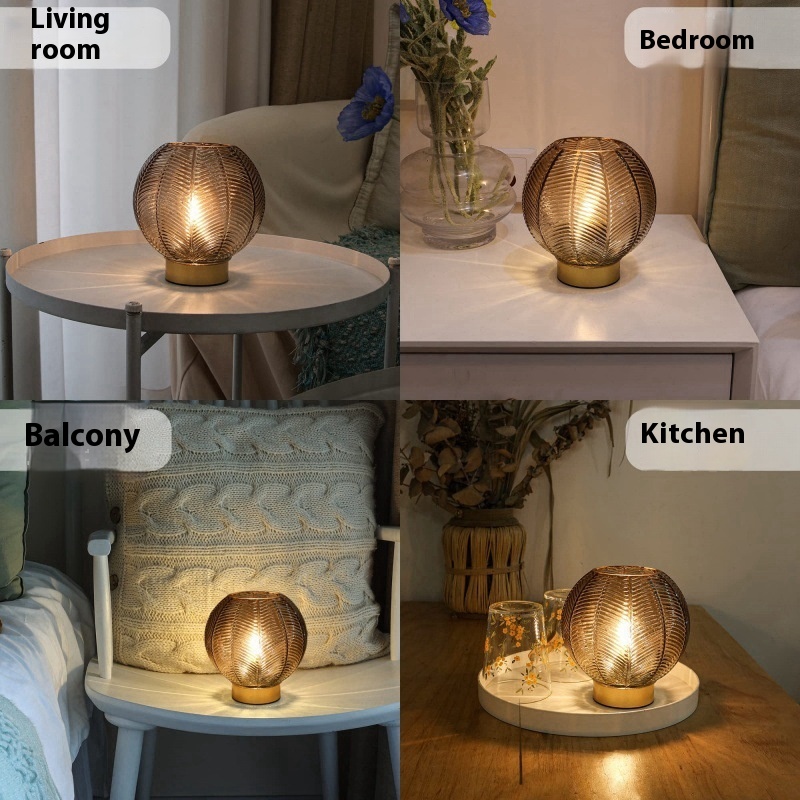 Wireless Battery Small Night Miniature Decorative Amber Lamp