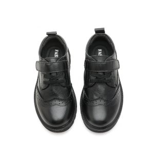 Children's Hollowed Out Fashionable British Style Cowhide Shoes