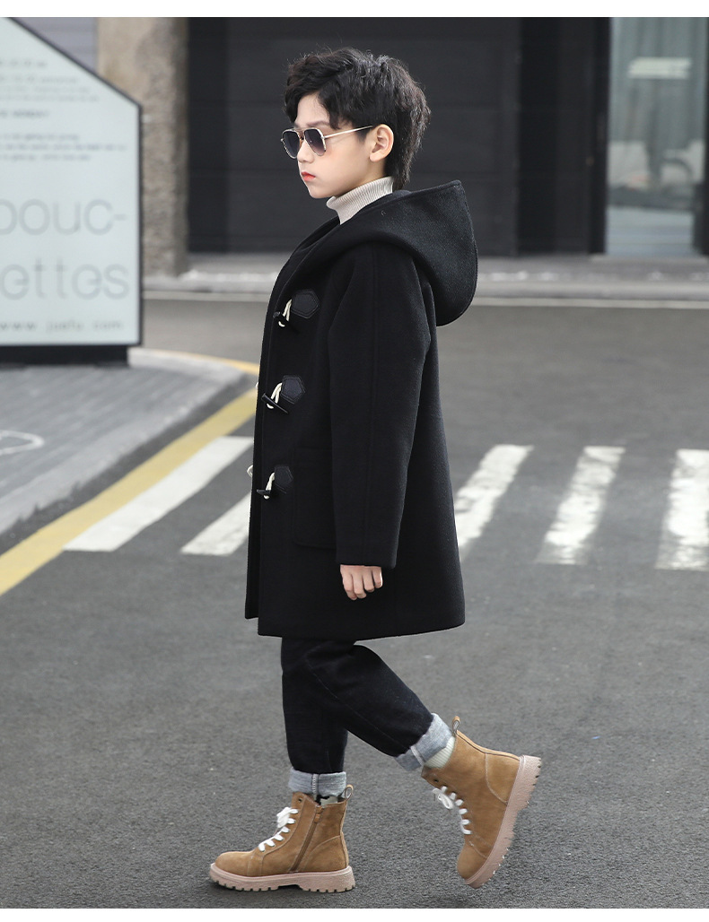 Boy Thickened Woolen Coat