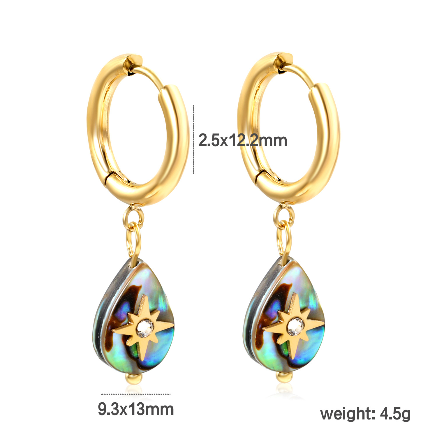 Creative Ear Studs Light Luxury Temperament Abalone Shell Earrings