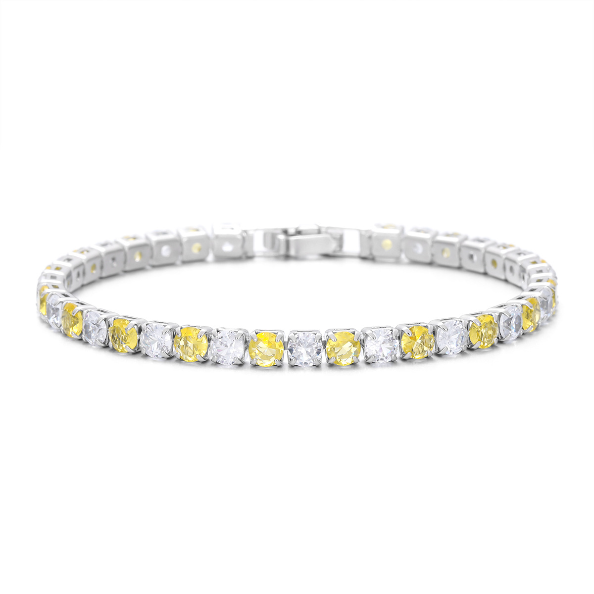 European And American Fashion 4mm Mixed Color Zircon Bracelet High-grade Light Luxury