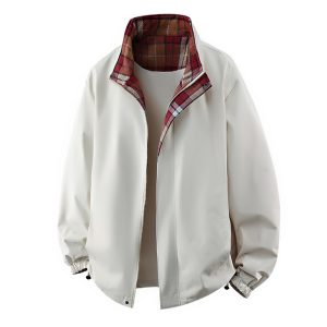 Men's Coat Workwear Stand Collar Jacket Pu Short Top