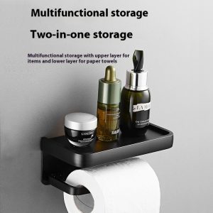 Alumimum Tissue Holder Bathroom Punch-free Storage Rack