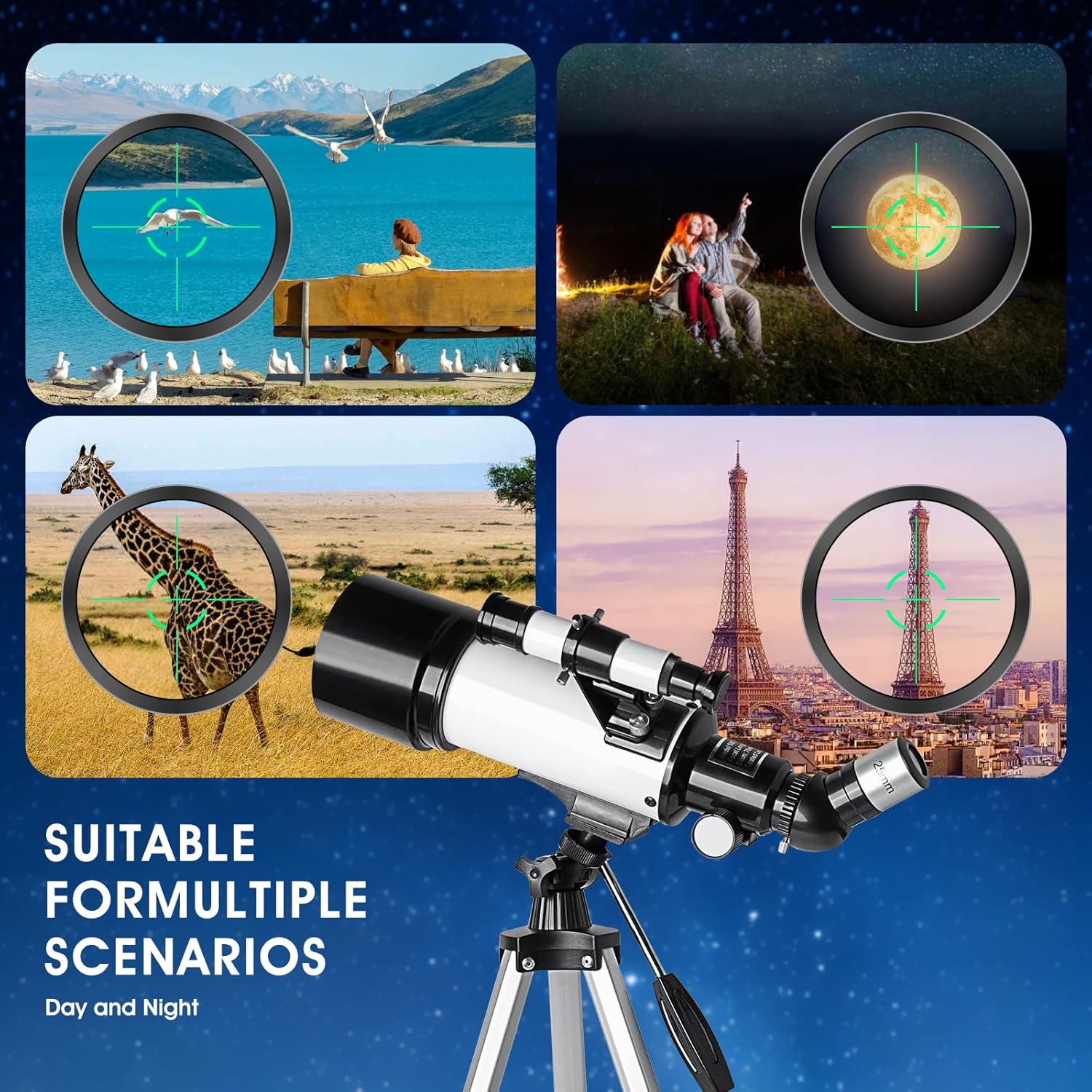 Astronomical Refracting Telescope Suitable For Children, Adults And Beginners, Multi-coated And Wireless Remote Control