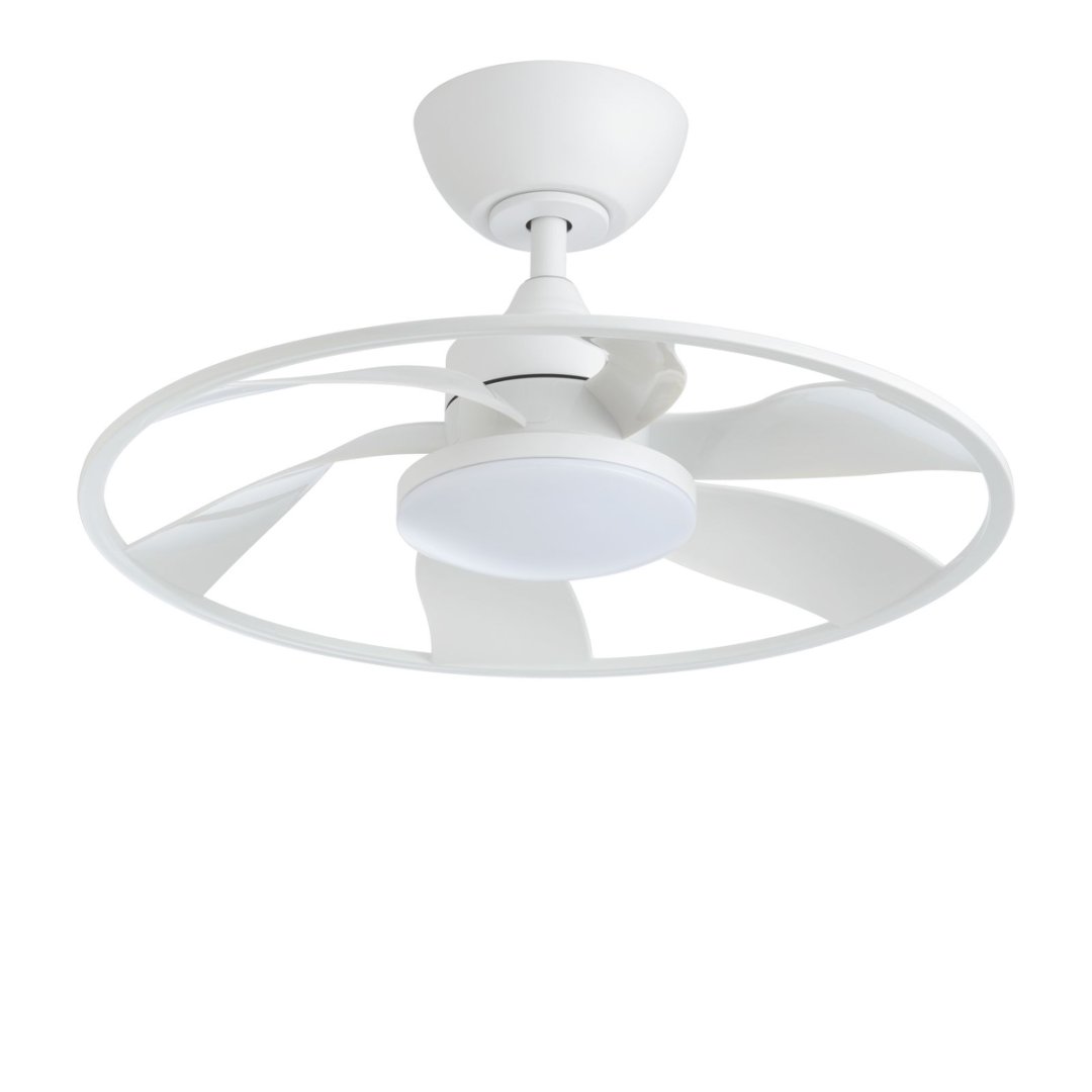 Light Pro 22 In. LED Indoor Matt White Smart Ceiling Fan With DC Motor