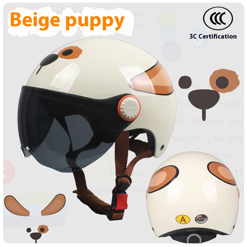 Cute Cartoon Windproof Sunscreen Electric Car Helmet