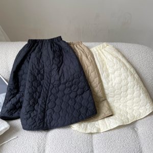 Children's Quilted Cotton Gourd Cotton Pure Color Quilted Skirt