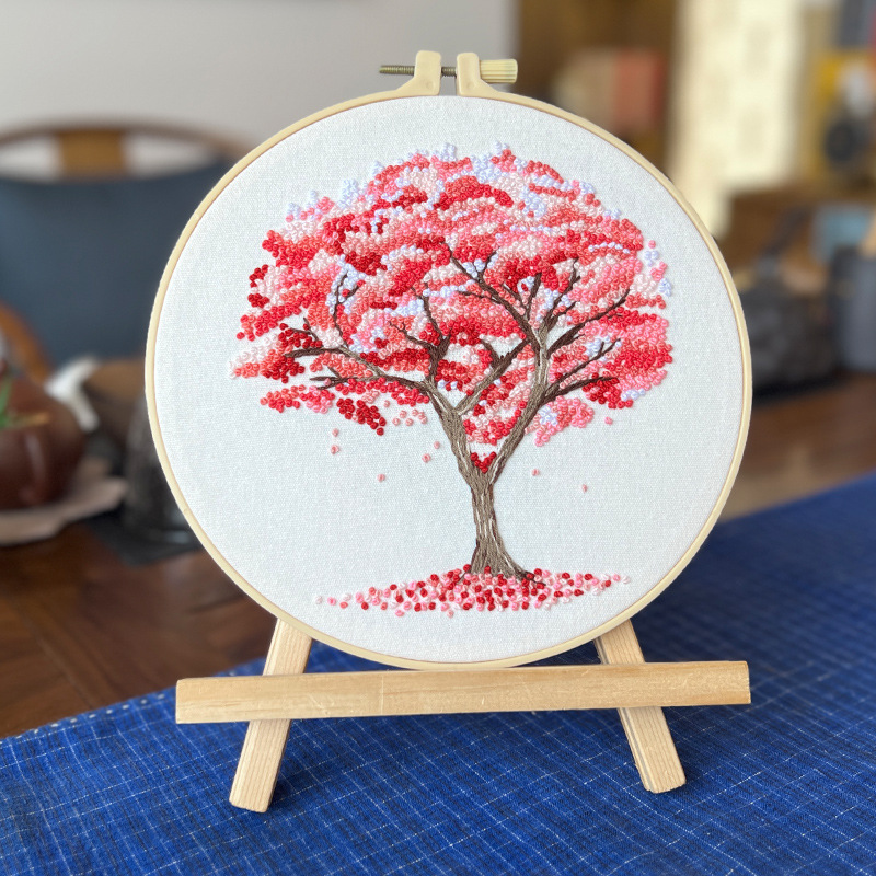 New English Beginner Embroidery Kit Tree Hanging Painting