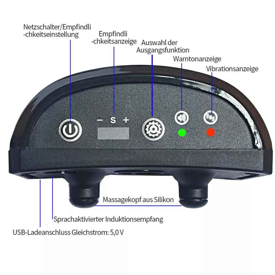 Anti Bell Collar Dog Training Collar Sound Vibration, For Dogs Pet DE