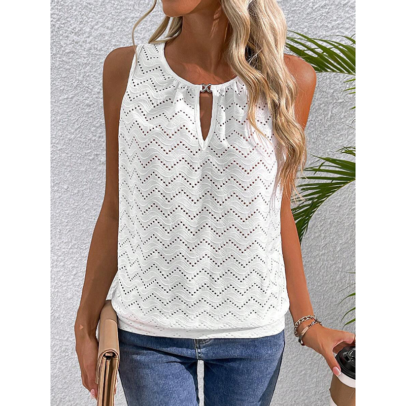 Womens Tank Tops Loose Fit Casual Sleeveless Tops Keyhole Neck Trendy Summer Tops