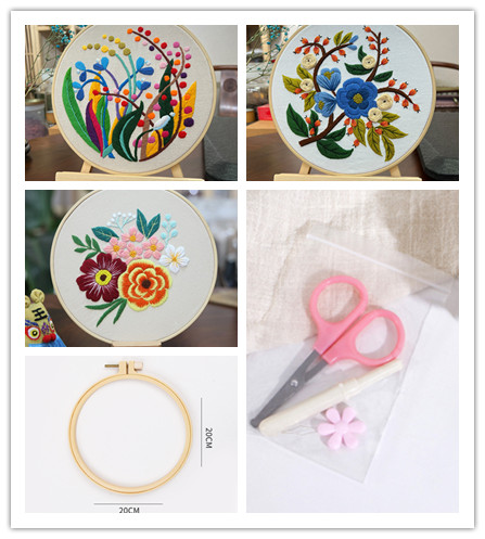 Handmade Diy Hanging Painting Three-dimensional Flower Sewing Kit