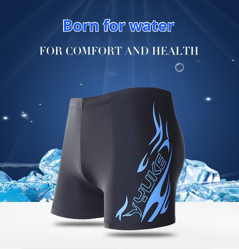 Men's Boxer Swimming Trunks Plus Size Swimsuit Swimming Cap Suit