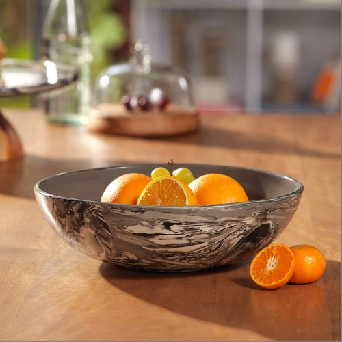 Jeronica Black Ceramic Serving Pasta Bowl-13.5 OZ