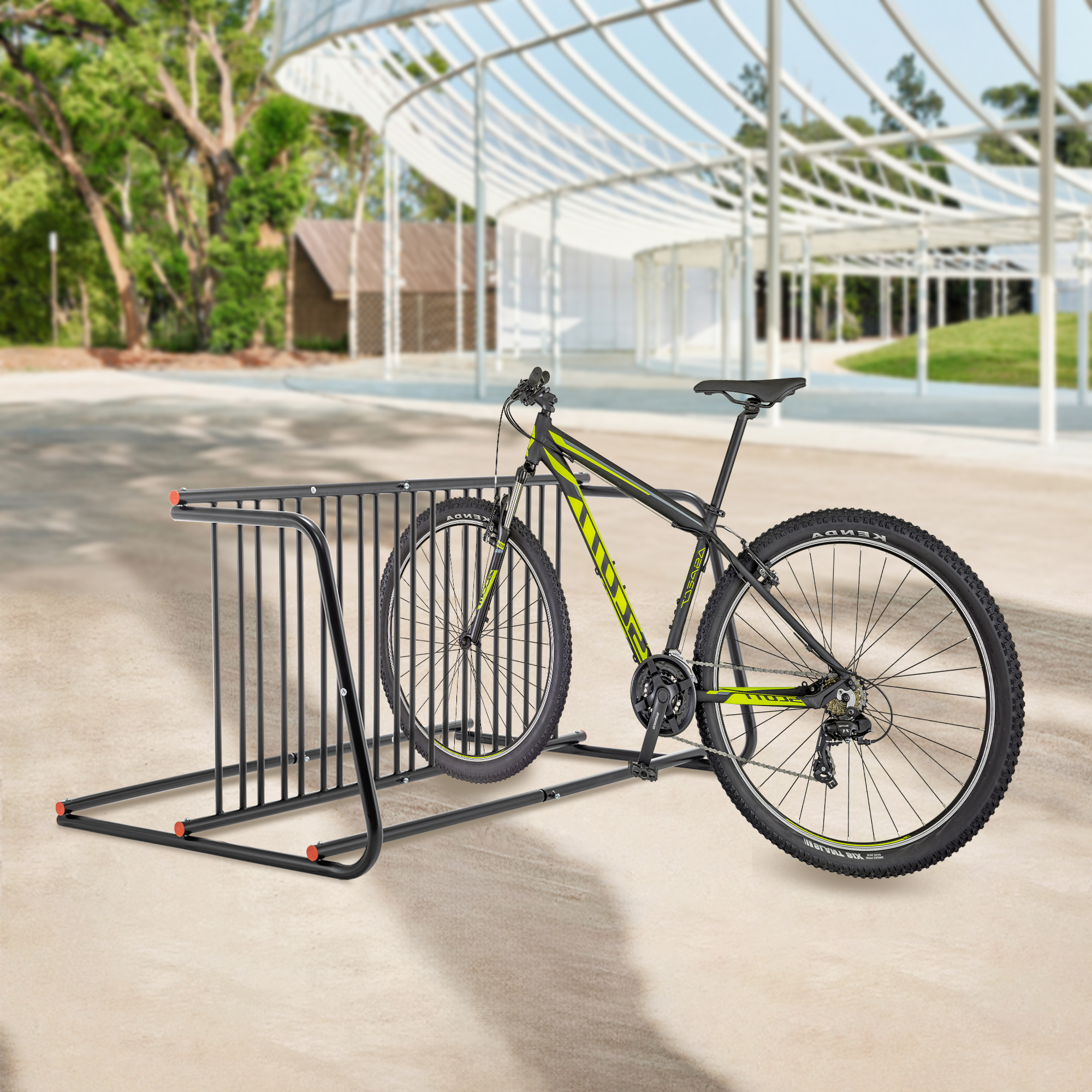 10-Bike Heavy-Duty Outdoor Bike Rack - Double-Sided Steel Storage Stand For Garages, Yards & Shops - Easy Assembly