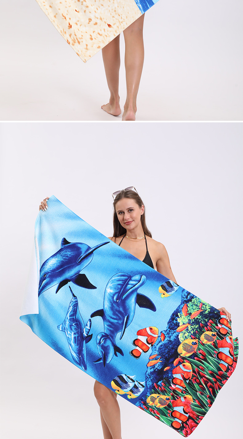 Printed Towel Seaside Vacation Beach Bath Towel