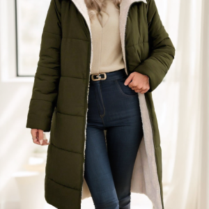 Women's Winter Long Sleeve Zip Up Hooded Cotton Padded Coat