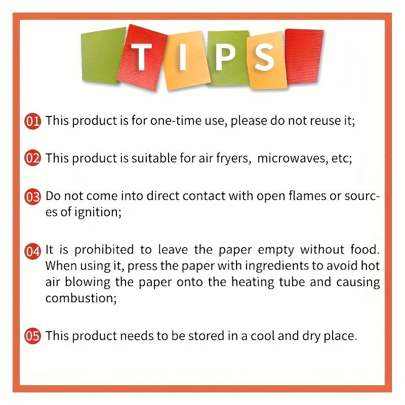 100 Pieces Of Air Fryer Paper, Non-stick Baking Paper, Suitable For Baking, Barbecuing And Microwave Heating.