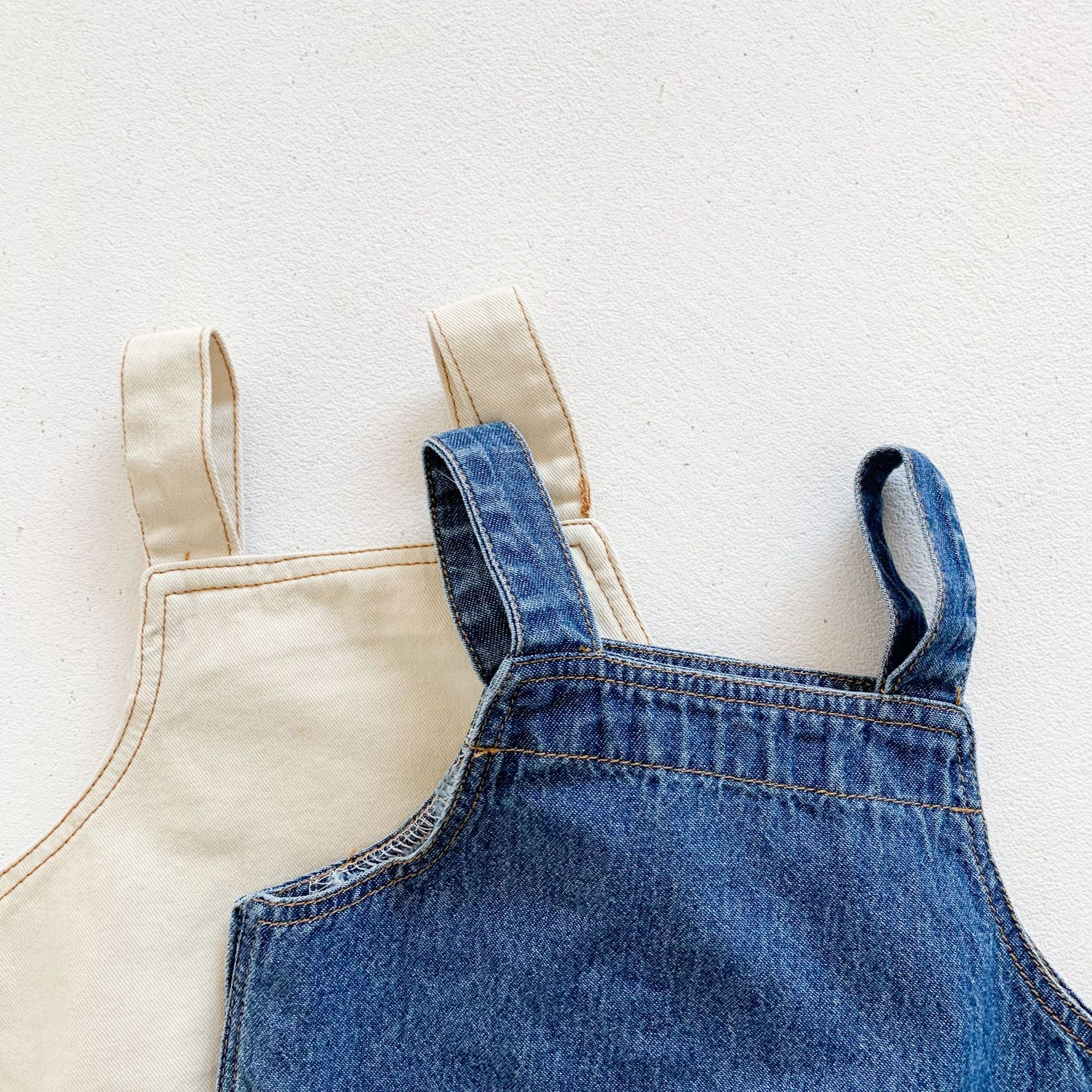 Baby Cotton Material Denim Triangle Jumpsuit