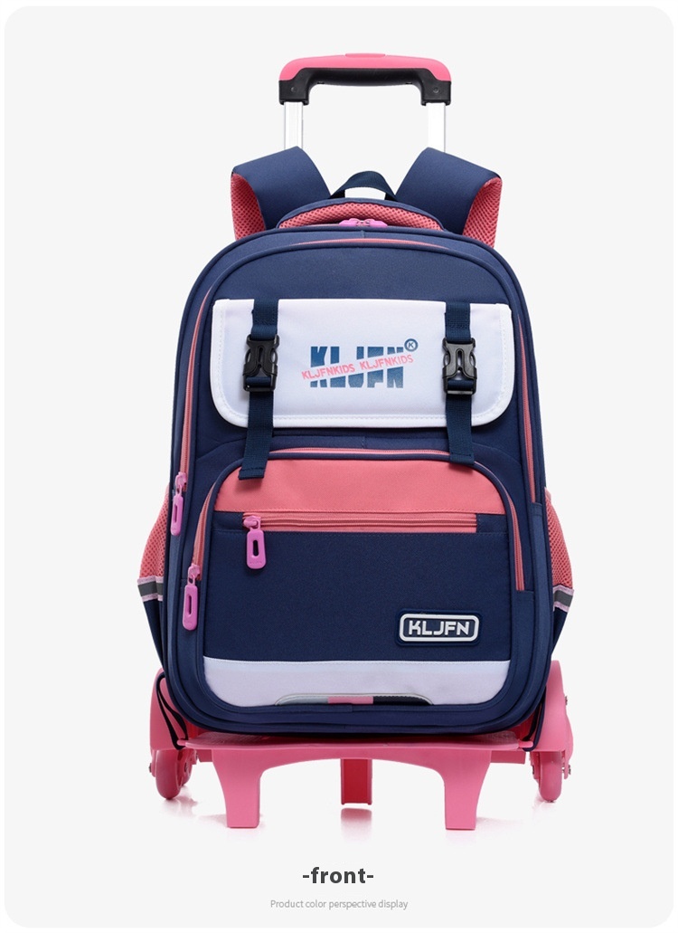 Children's Trolley Lightweight Shoulder Pad Wear-resistant Large Capacity Spine Protection Backpack Waterproof