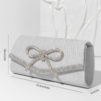Bow Evening Bag Sparkly Clutch Purses For Women Wedding Glitter Rhinestone Party Prom Purse Dressy Clutch Bags
