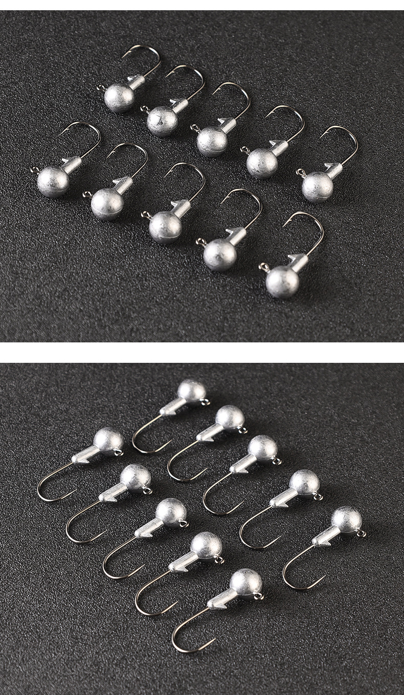 Reinforced Jig Hook 10 PCs Primary Color Lure Fishhooks
